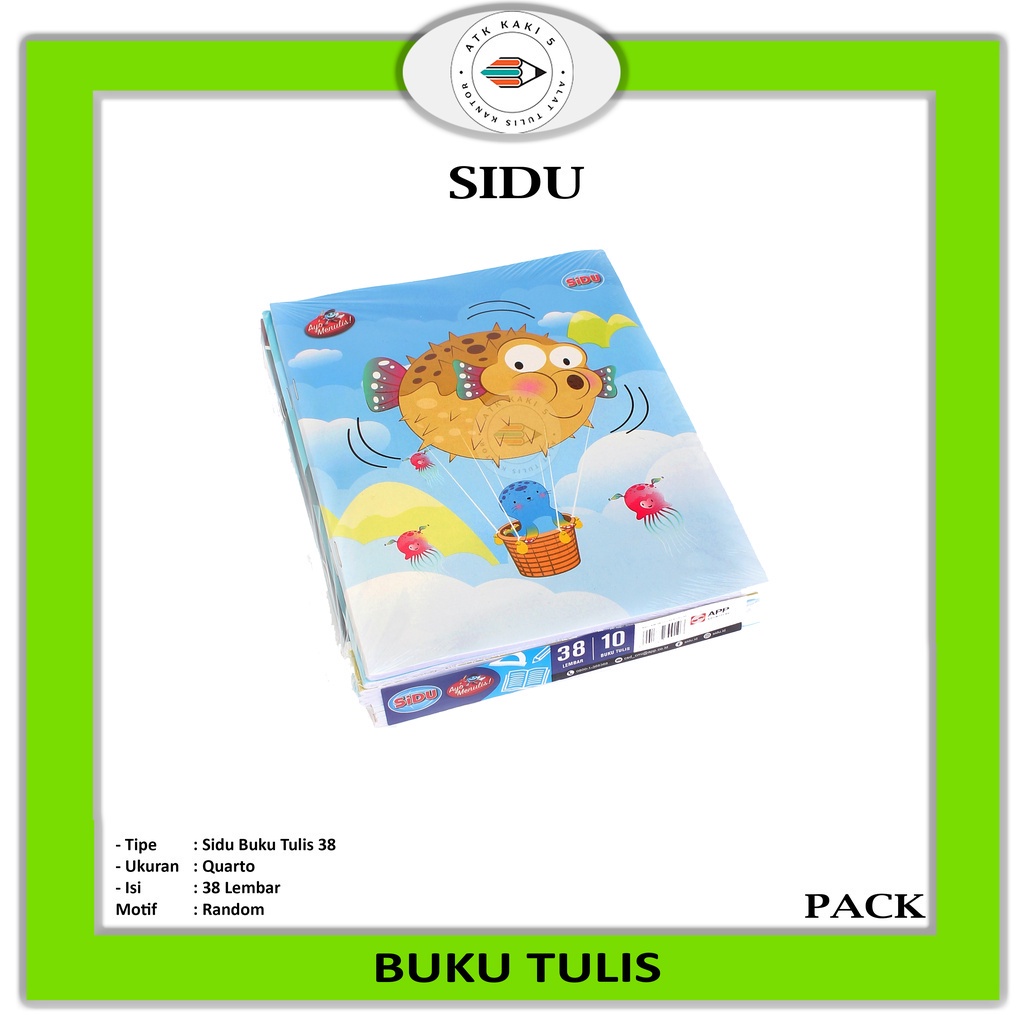 

SIDU - Buku Tulis 38 Lembar Varian Random - PACK