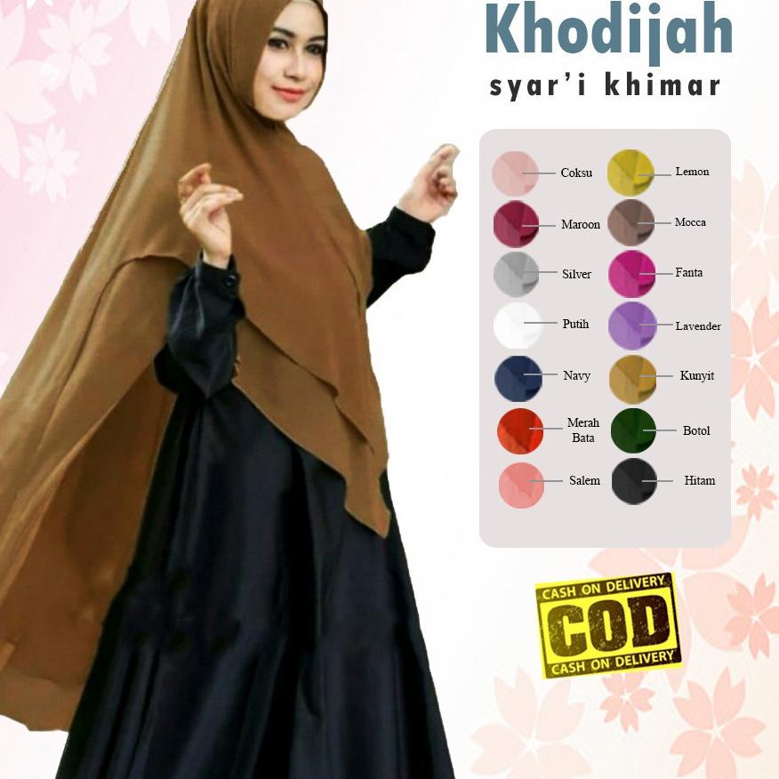 ℗ Jilbab Hijab Khimar Khadijah Syari Pad Busa ✾