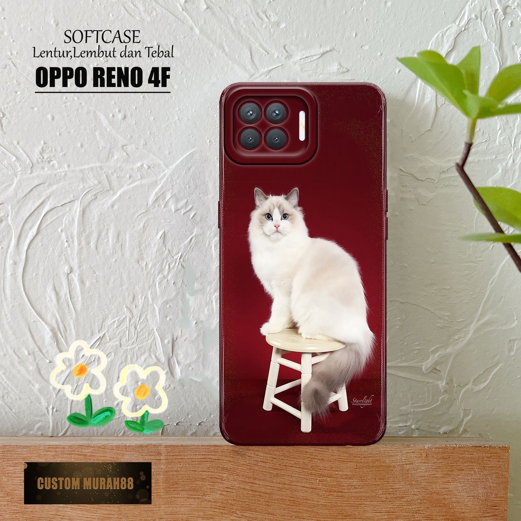 Case Hp Oppo Reno 4F Terbaracu - Fashion Case KUCING - Casing Oppo Reno 4F Terbaru - Softcase Hp Opp