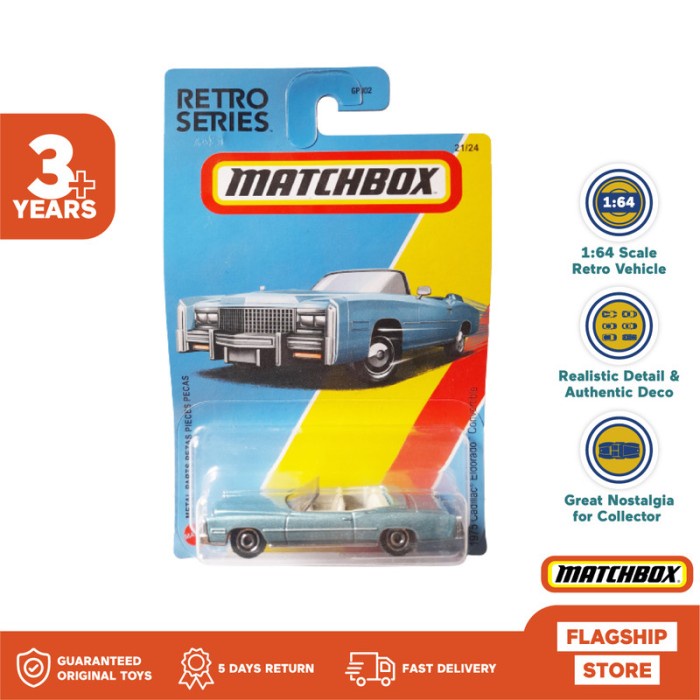 Diecast Matchbox Retro Series 1975 Cadillac Eldorado Convertible