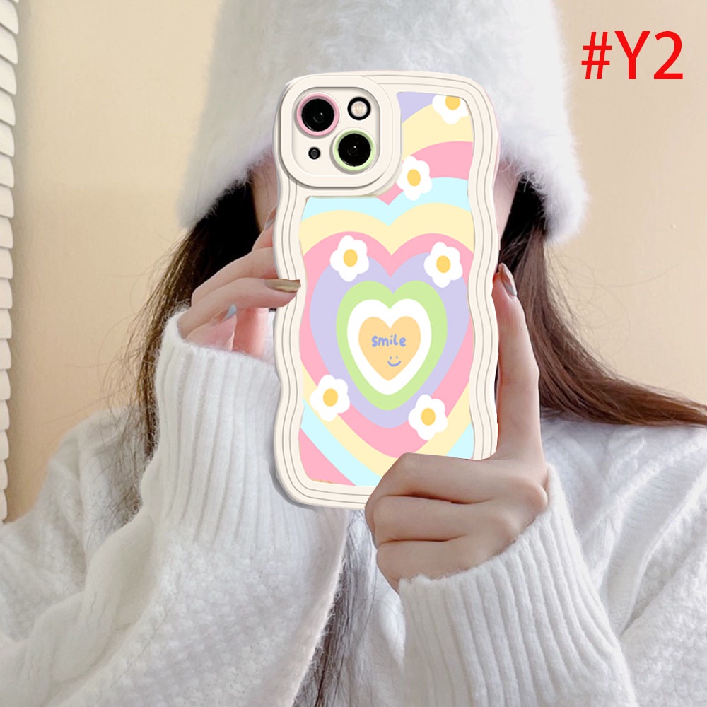 Case Realme 10 C35 C33 C30 C31 C21Y C25Y RealmeC11 2021 C15 C25 C17 C12 C3 C2 Realme 8i 7i 5 5i 6i 7 Pro Narzo 50A Prime Multi-coloure Jahitan Love Flower Creativity Cover