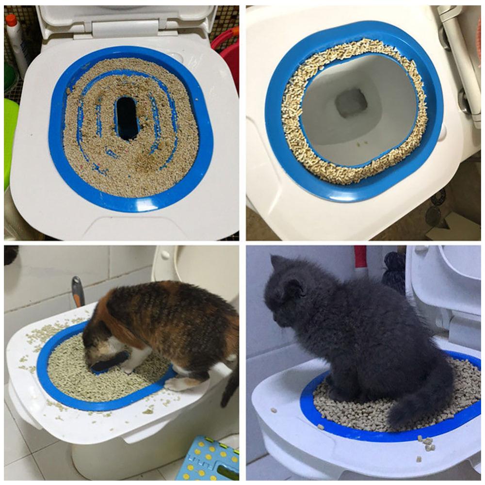 Timekey Plastik Pet Cat Toilet Training Kitty Cat Cleaning System Training Litter Color Tray Potty Urinal Perlengkapan Toilet Hewan Peliharaan B8O8