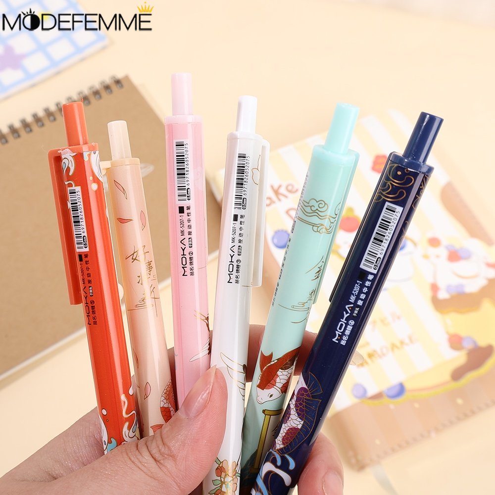 0.5mm Press-type Pen Kawaii Anime Pola Gel Pen Dihapus Pena Netral Siswa Menulis Alat Tulis Kantor Sekolah Ujian Perlengkapan Menulis Kartun Tanda Tangan Pena