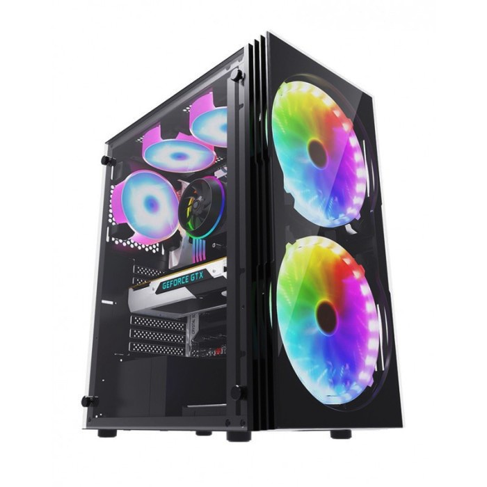 CASING GAMING VURRION SHOGUN TEMPERED GLASS - ATX CASE - TANPA FAN