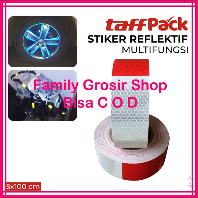 Stiker Reflektif 5x100cm Multifungsi Warning Strip Tape