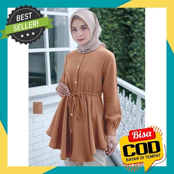 Tunik Kemeja Wanita Terbaru 2023 Kekinian Ori Brand Kamari Katun Armani Silk Premium / Tunik Kemeja 