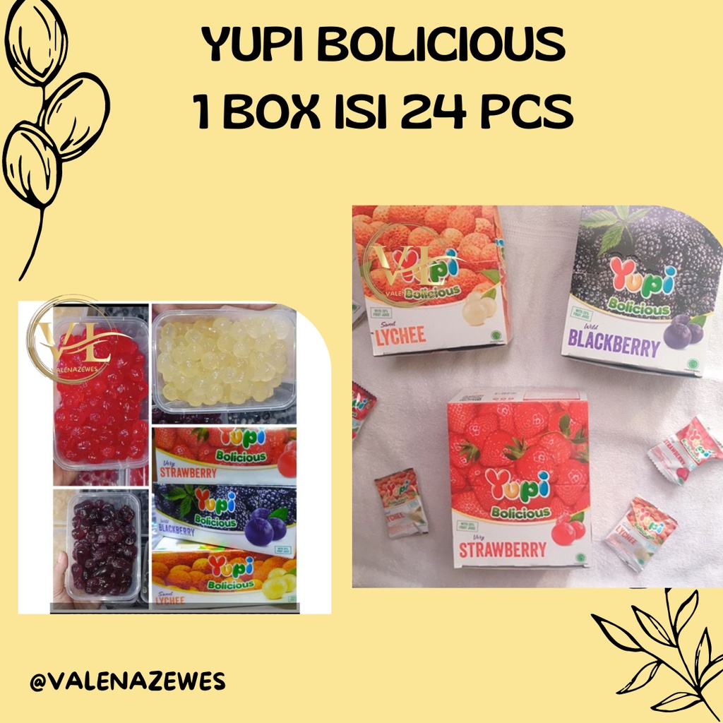 

✞TERMURAH✞ PERMEN YUPI BOLICIOUS BOX STAWBERRY LYCHEE BOX PERMEN JELLY JELI MURAH // PERMEN YUPI BOLICIOUS BOX 24 Pcs // PERMEN JELLY