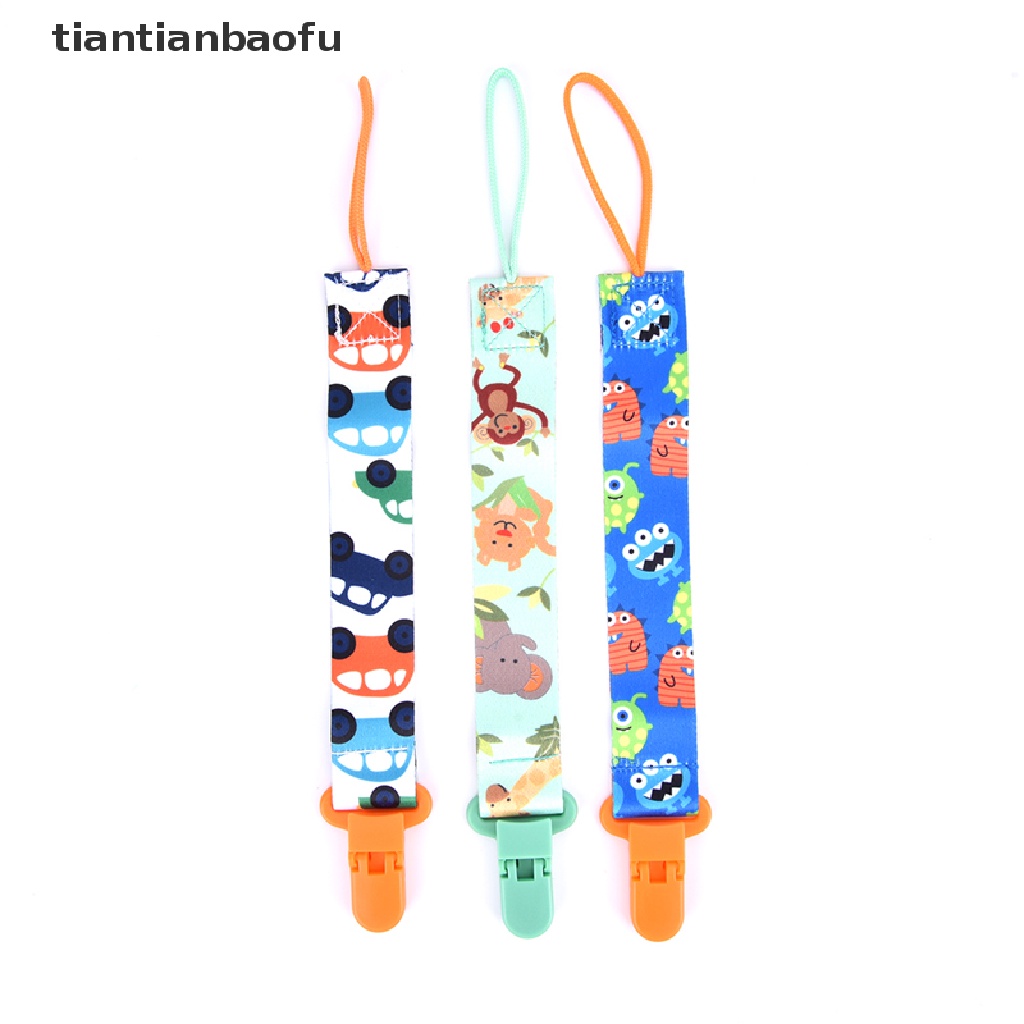 [tiantianbaofu] 3pcs/set Klip Dot Bayi Rantai Dummy Clip Nipple Holder Untuk Bayi Butik