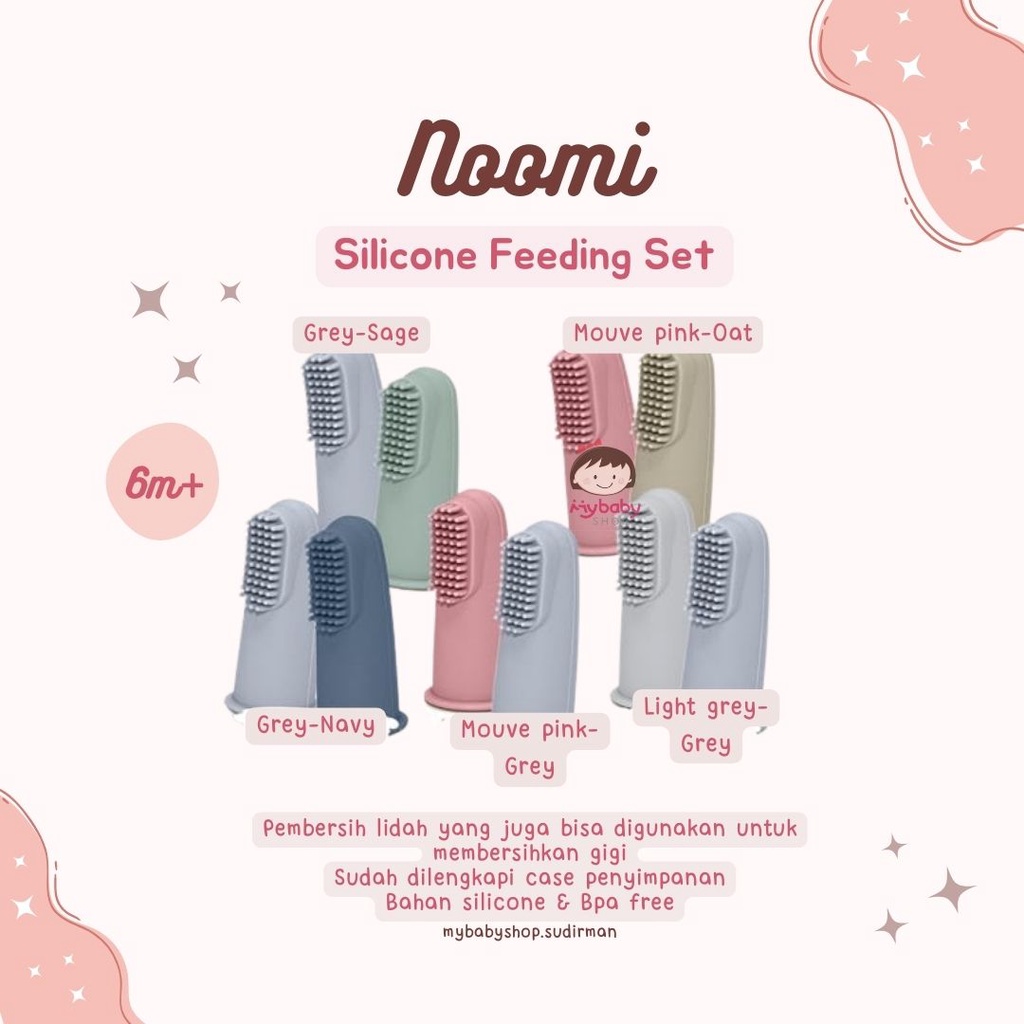 Noomi Silicone Finger Toothbrush With Case / sikat lidah / pembersih lidah bayi