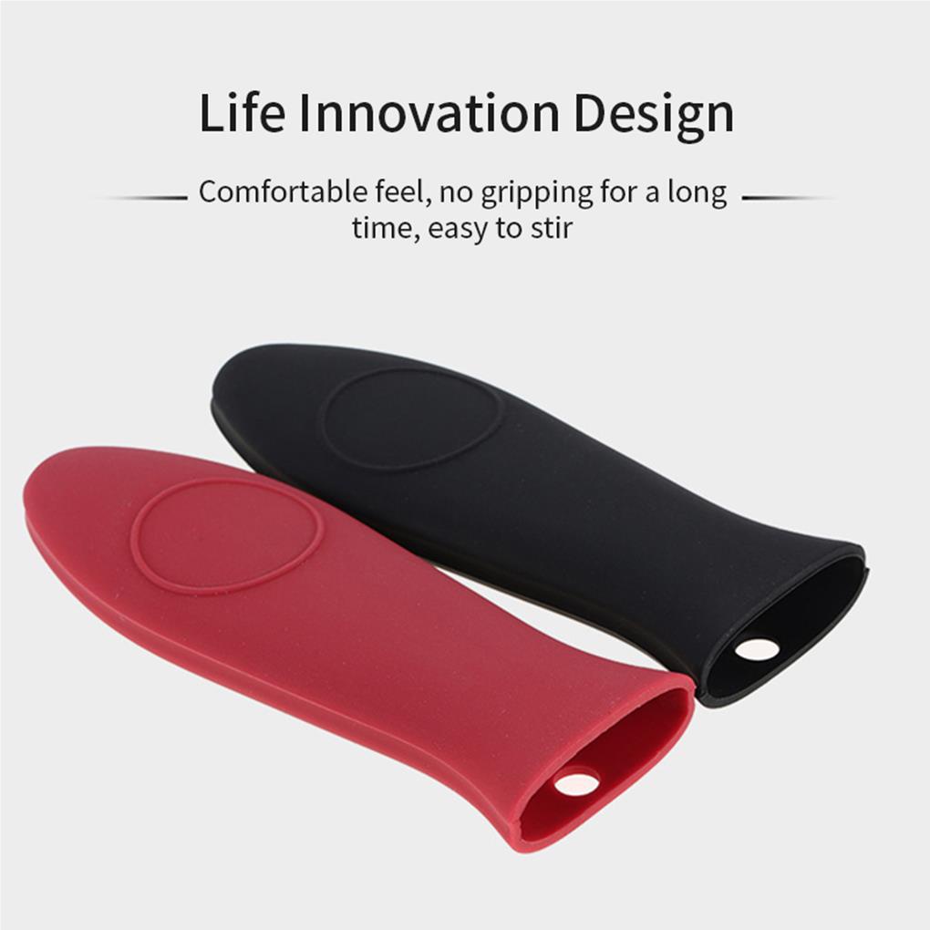2pcs Handle Holder Saten Aneka Warna Desain Sederhana Penutup Silikon Perlengkapan Dapur Aksesoris Rumah Tangga Serbaguna