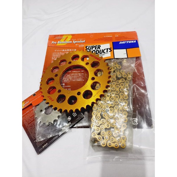GEAR GIR SET DAYTONA DURALUMIN 428-44T YAMAHA VIXION OLD ORIGINAL