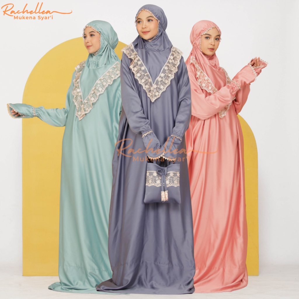 RACHELLEA - Mukena Syar'i Dewasa Humaira Swarovski Silk Velvet Premium