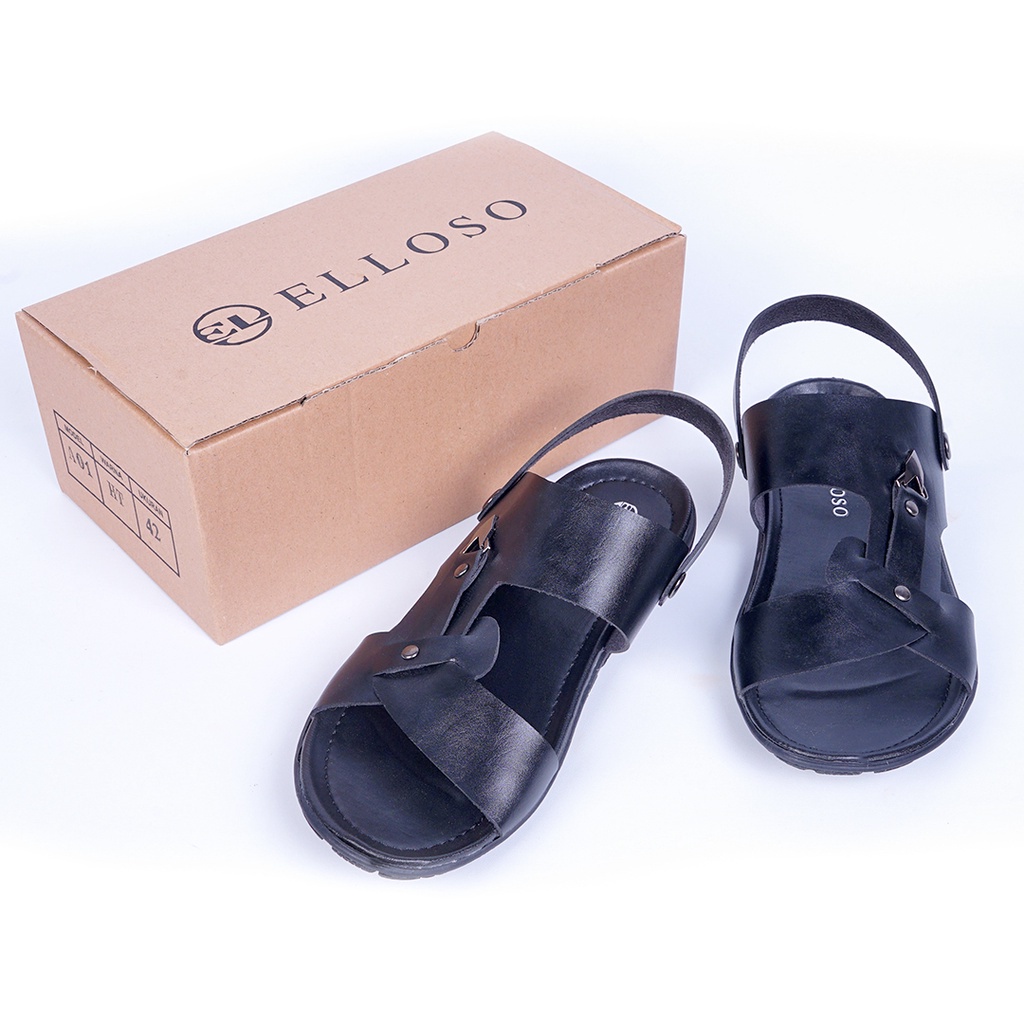 Sandal Kulit Sendal Slop Keren Kekinian Casual Original Kulit Pu  Model Terbaru ESD05 Produk Ori Premium BISA COD