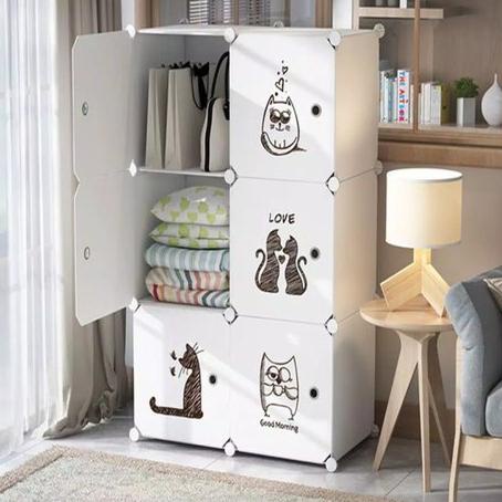 ❊ TURUN HARGA Lemari Pakaian Plastik Portable Doraemon Hellokitty Keropi 6 Pintu Import Termurah ✴