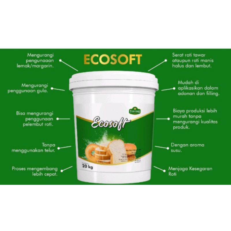 Ecosoft pelembut roti pengganti mentega 200 gram kemasan loss