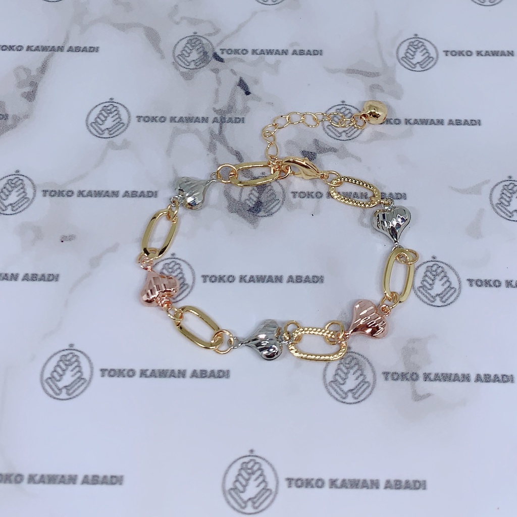 Gelang Tangan Dewasa Model Rantai Love Mix Colour *100