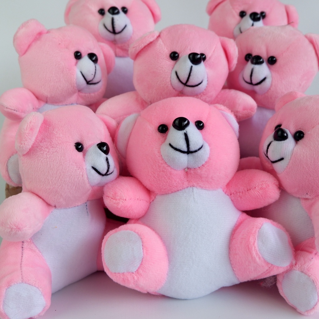 Boneka Capit Teddy Bear Pink Murah Ukuran 15 CM murah untuk buket wisuda / boneka mini / boneka buke