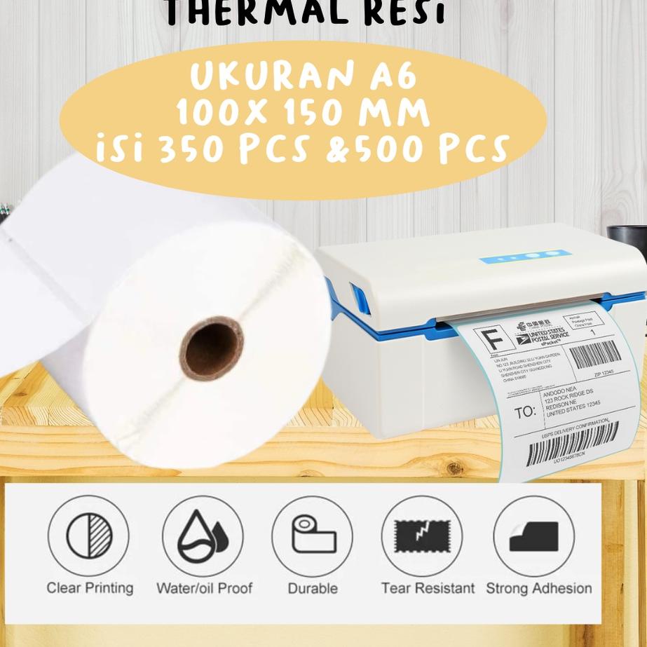 

ANA553 100 x 150 Thermal Label Direct Barcode 100x150 isi 500 dan 350 pcs ukuran A6 waterproof ready siap kirim |