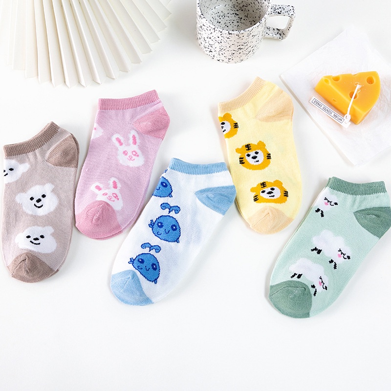 ⭐️𝐈𝐇𝐒 𝟖𝟕𝟓 𝐋𝐚𝐦𝐩𝐮𝐧𝐠⭐️Kaos Kaki Wanita Pria Motif Animal Import Kaos Kaki Pendek Ankle Socks Unisex Fashion Korea