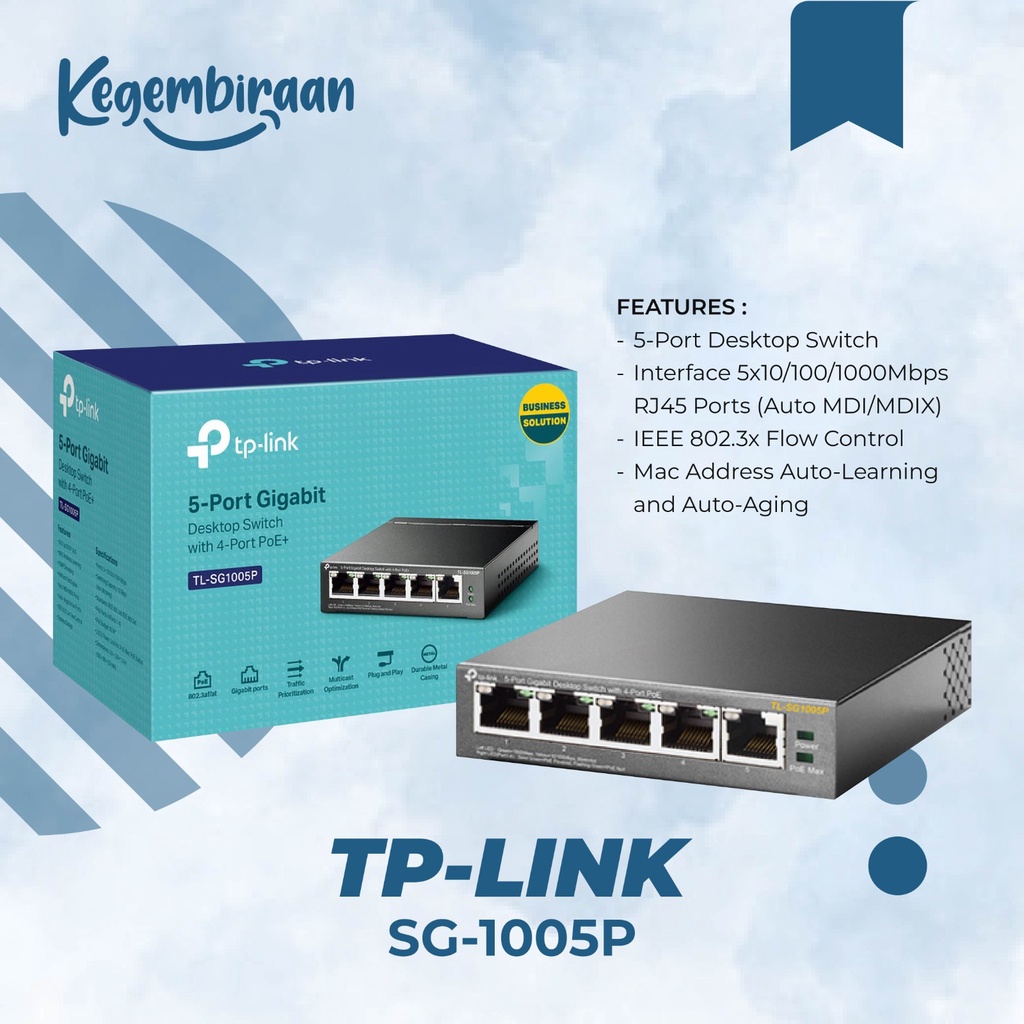 TP Link Poe Switch Gigabit 5 port TL SG1005P Gigabit POE Switch Hub Lan