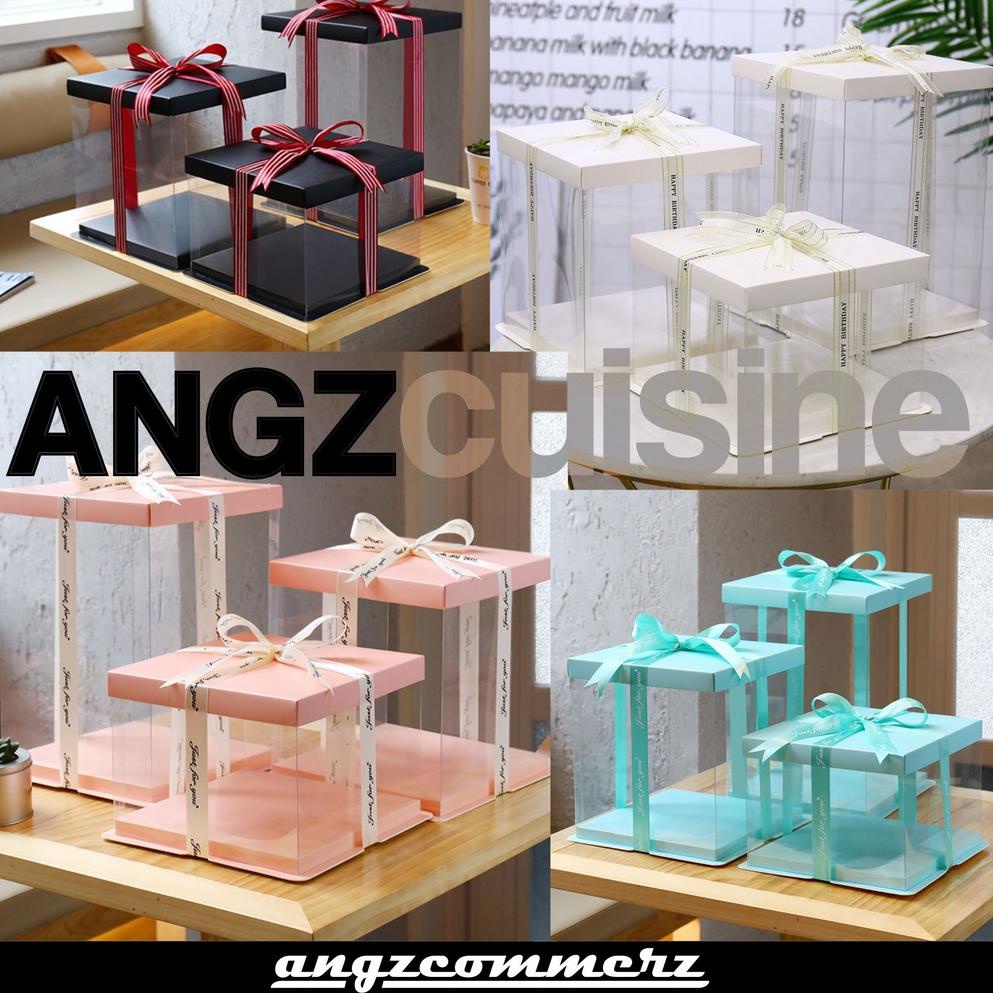 

H34 Dus Mika Kue KOTAK HANTARAN LAMARAN NIKAHAN KOTAK KUE TRANSPARENT CAKE BOX PALING DICARI ご