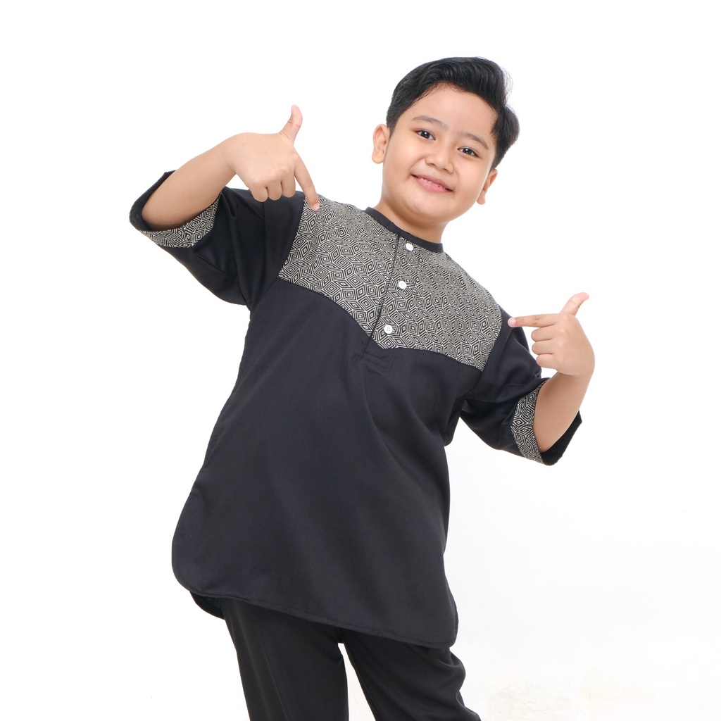 Adam (2) Setelan baju muslim koko anak Motif usia 2 3 4 5 6 7 8 9 10 tahun bahan katun model kurta