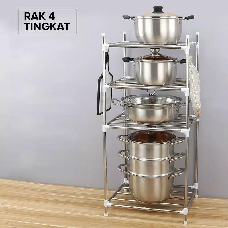 RAK DAPUR PANCI STAINLESS STEEL / RAK PENYIMPANAN / RAK KAMAR MANDI / RAK SERBAGUNA