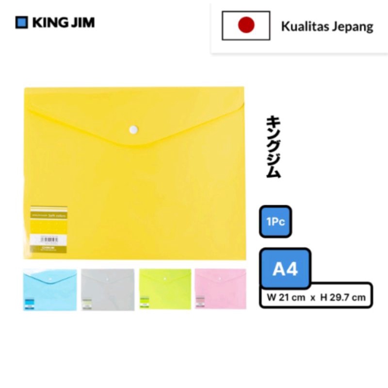 

KING JIM MAP PLASTIK KANCING A4/ENVELOPE HOLDER SOFT COLORS 744SCGA-E A4