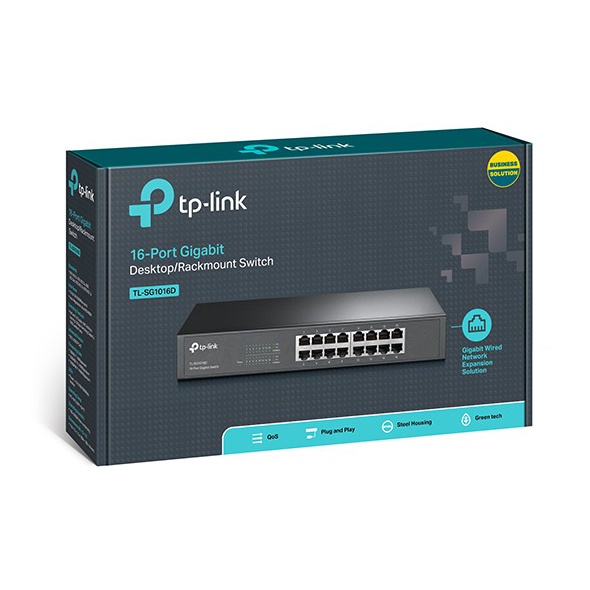 TP-LINK TL-SG1016D 16-Port Gigabit Switch - Black - Original 100%
