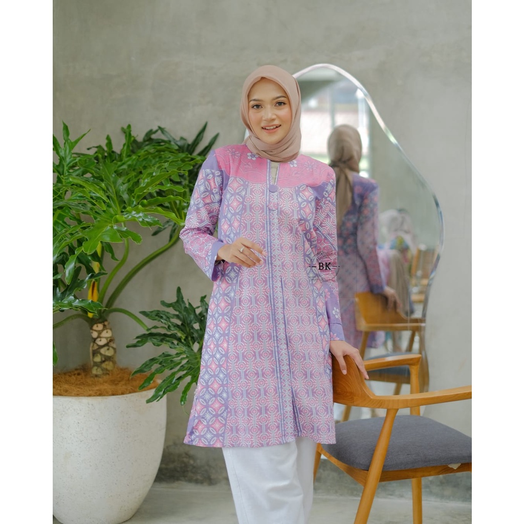 Baju Wanita atasan batik tunik soft batik kanza