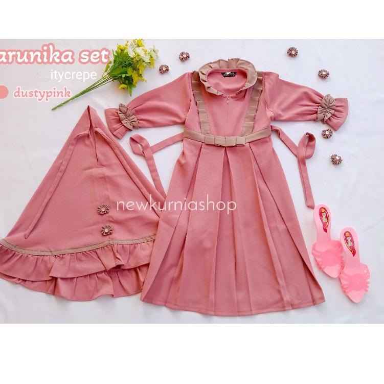 Langsung Order Baju gamis anak perempuan murah Arunika set hijab umur 1 2 3 tahun