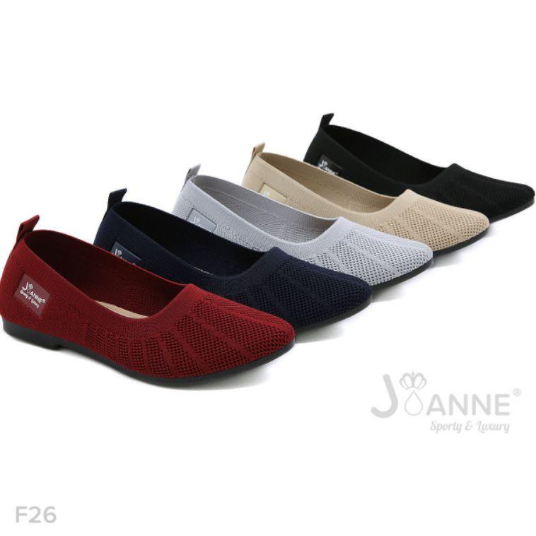 Harga Termurah [JOANNE] Sepatu Flyknit Flat Shoes Import Wanita F26 (3psg )