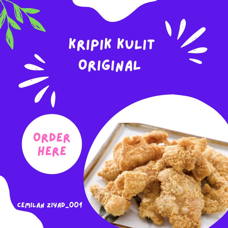 

cemilan keripik kulit ayam original gurih