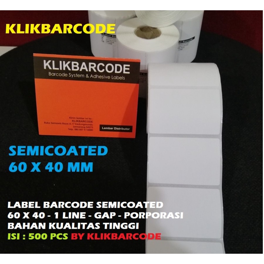 

MURAH label barcode semicoated 6 x 4 cm - 60 x 40 cm - 500 sticker MURAH
