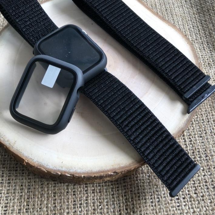 STRAP APPLE WATCH NYLON SPORTLOOP Platinum Black - STRAP APPLE WATCH SERIES 1 2 3 4 5 6 7 SE ... .