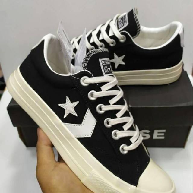 NEW SEPATU IMPOR CONVERSE ONE STAR PRAYER PREMIUM VIETNAM SNEAKERS KASUAL BLACK WHITE KADO HADIAH HITAM