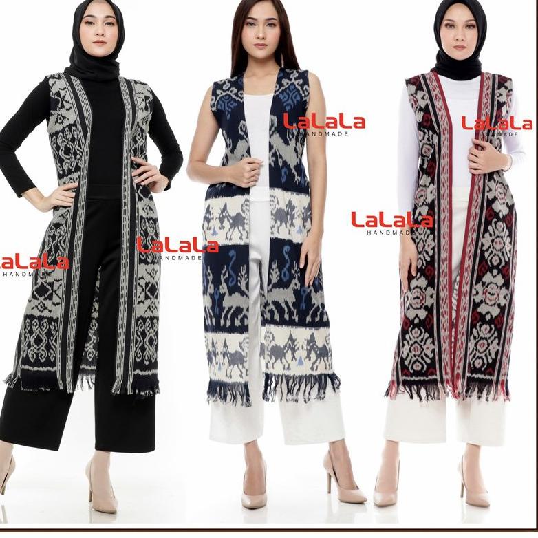 [ COD ] Baju Atasan Outer Cardigan Tenun Etnik Motif Toraja Papua Kalimantan Sumba Lombok Bali Quali