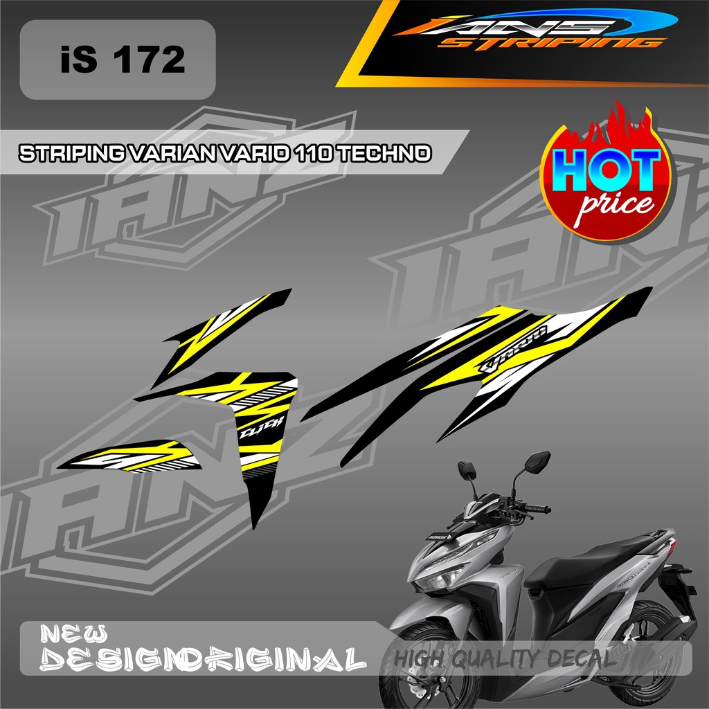 NEW STRIPING  TECHNO 110cc / DECAL VARIO TECHNO 110 OLD  SUDAH MENGGUNAKAN LAMINASI / STIKER KERETA VARIO TECHNO OLD IS172