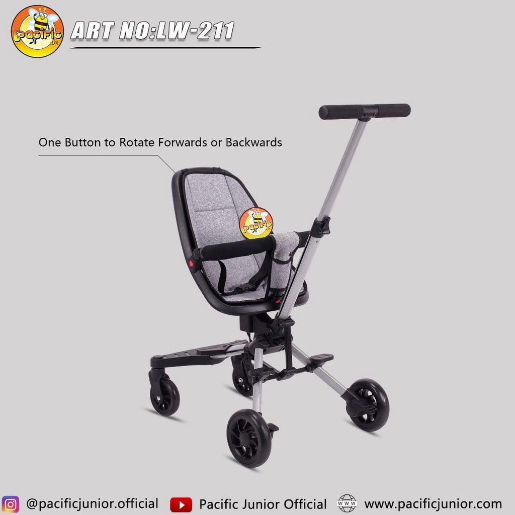 Pacific Junior LW-211 Magic Baby Stroller Reversible Handle Kereta Dorong Bayi