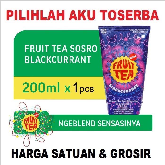 Fruit Tea Sosro BLACKCURRANT Genggam 200 ml - ( HARGA SATUAN )