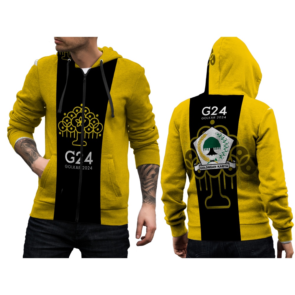 JAKET Golkar G24 / Jaket Hoodie Partai Golkar 2024 G24 / Golkar G24 Art 1 2