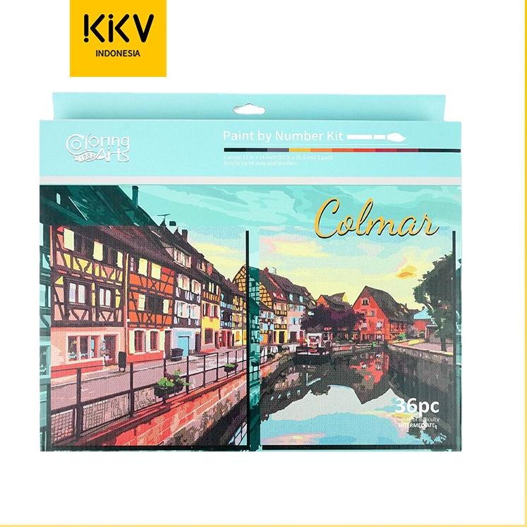 

TrxJ4v9U KKV Langer Paint By Numbers Set Kanvas Cat Lukis DIY Lukisan Akrilik City View Colmar Santorini