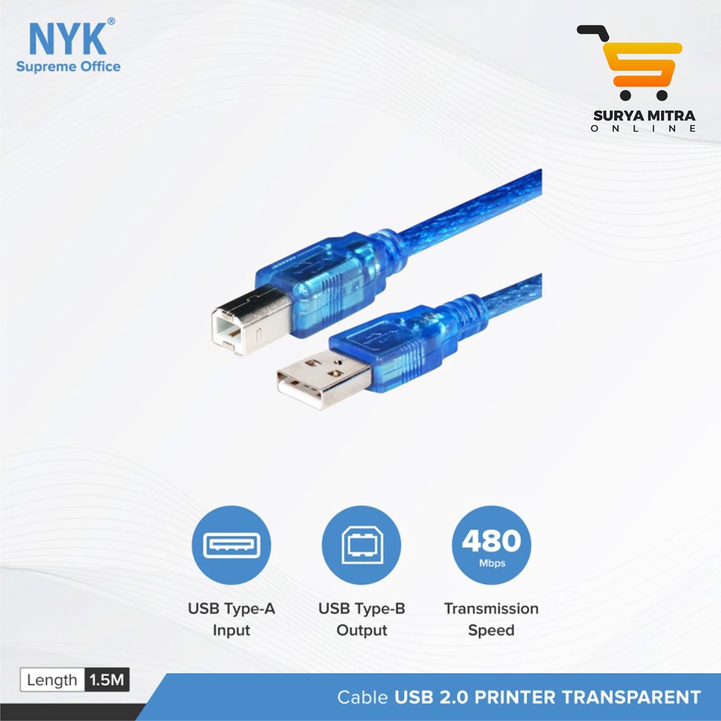 Cable USB Printer NYK 1,5M V.2.0