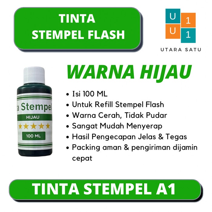 

BISA COD Tinta Stempel Flash Warna Hijau 100 ML