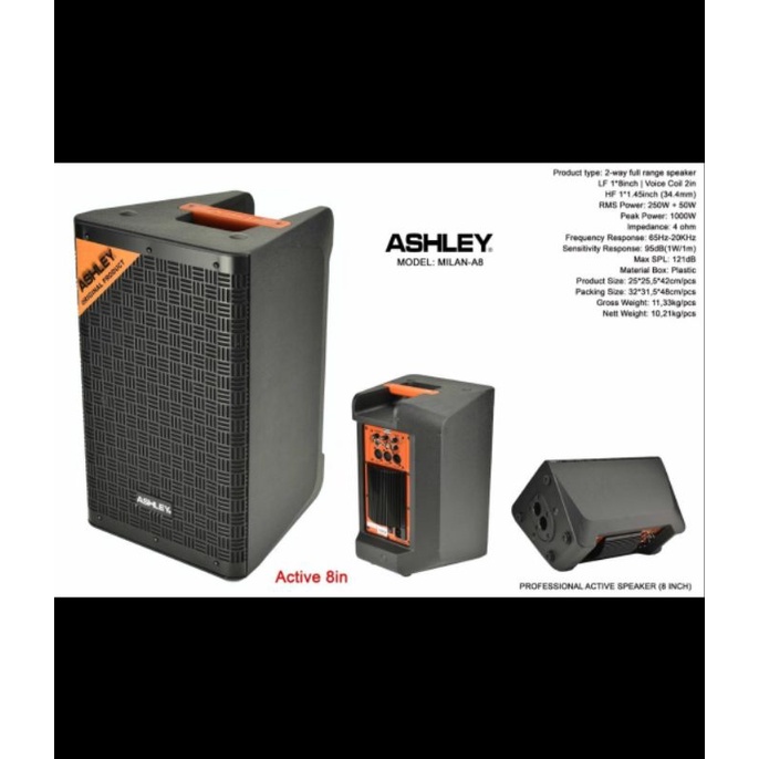 speaker aktif ashley milan a8 a 8 8 inch garansi ORIGINAL