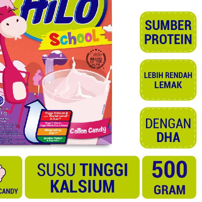 

✾ HiLo School Cotton Candy 500g - Susu Tinggi Kalsium Lebih Rendah Lemak ❀