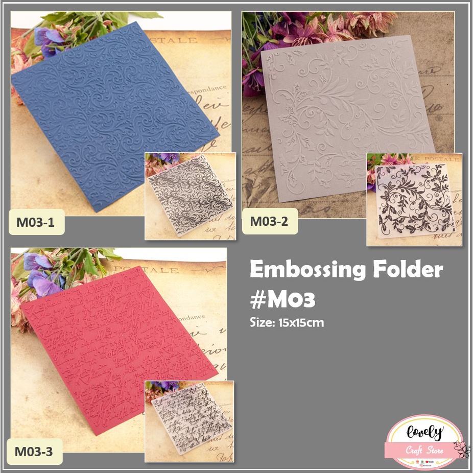 

LovelyCraftStore | M03 Embossing folder Emboss Folder untuk tekstur timbul bentuk daun bunga flowers leaves full 15*15cm untuk bujo, jurnal, kartu, scrapbooking, sizzix