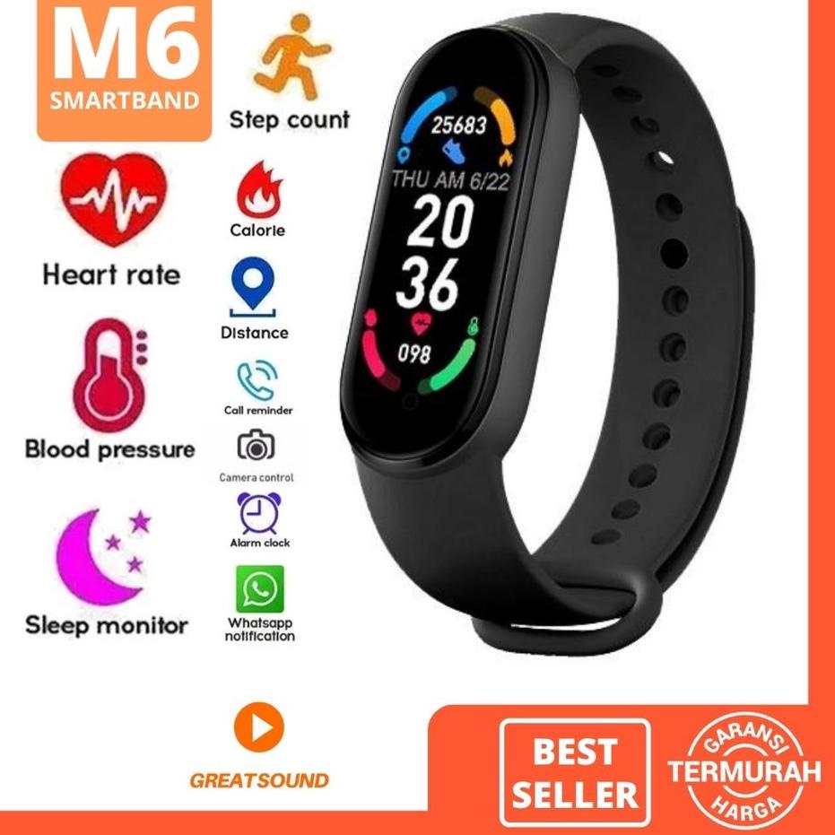 TERLARIS BRANDS FESTIVAL Smartwatch M6 Smart Watch M6 Smartband M6 Smart Bracelet M6  Jam Kesehatan 