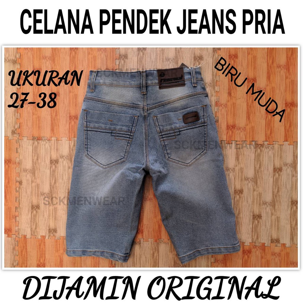 Celana Pendek Pria CRV Jeans KANCING Model Reguler Standar Polos size 28-38 JUMBO - sckmenwear GROSIR