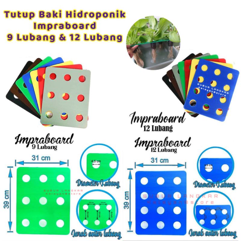 TUTUP BAKI HIDROPONIK IMPRABOARD 9 LUBANG & 12 Lubang
